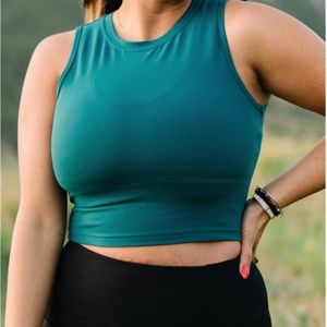 Zyia active green high neck stronger tank